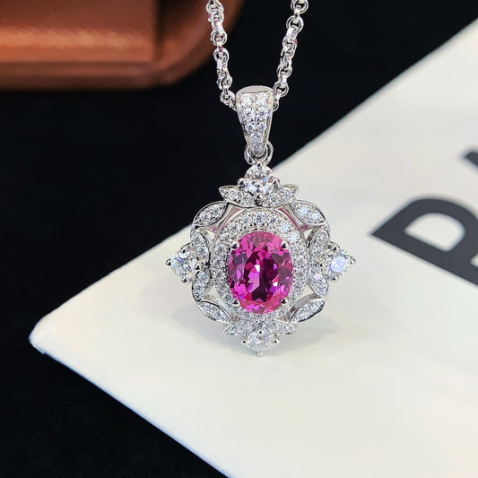 18K Gold Pink Sapphire Pendant