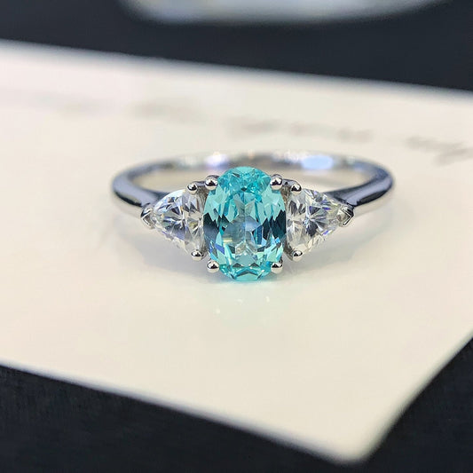 18k gold cultured paraiba ring