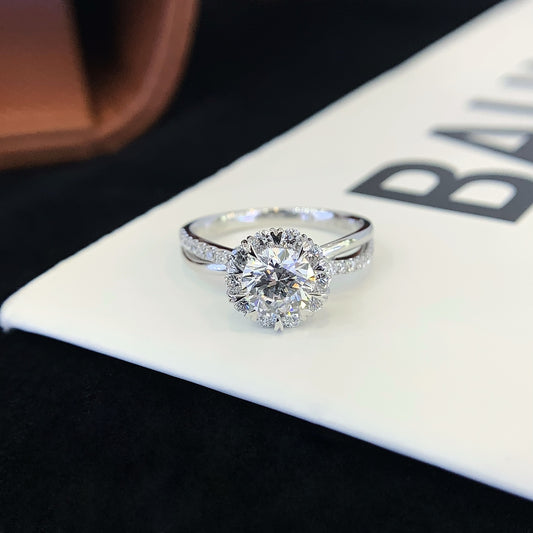 New 1.01ct 18K gold cultured diamond ring