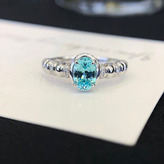 18K gold cultured Paraiba ring