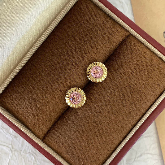 18K gold cultured colored gemstone earrings