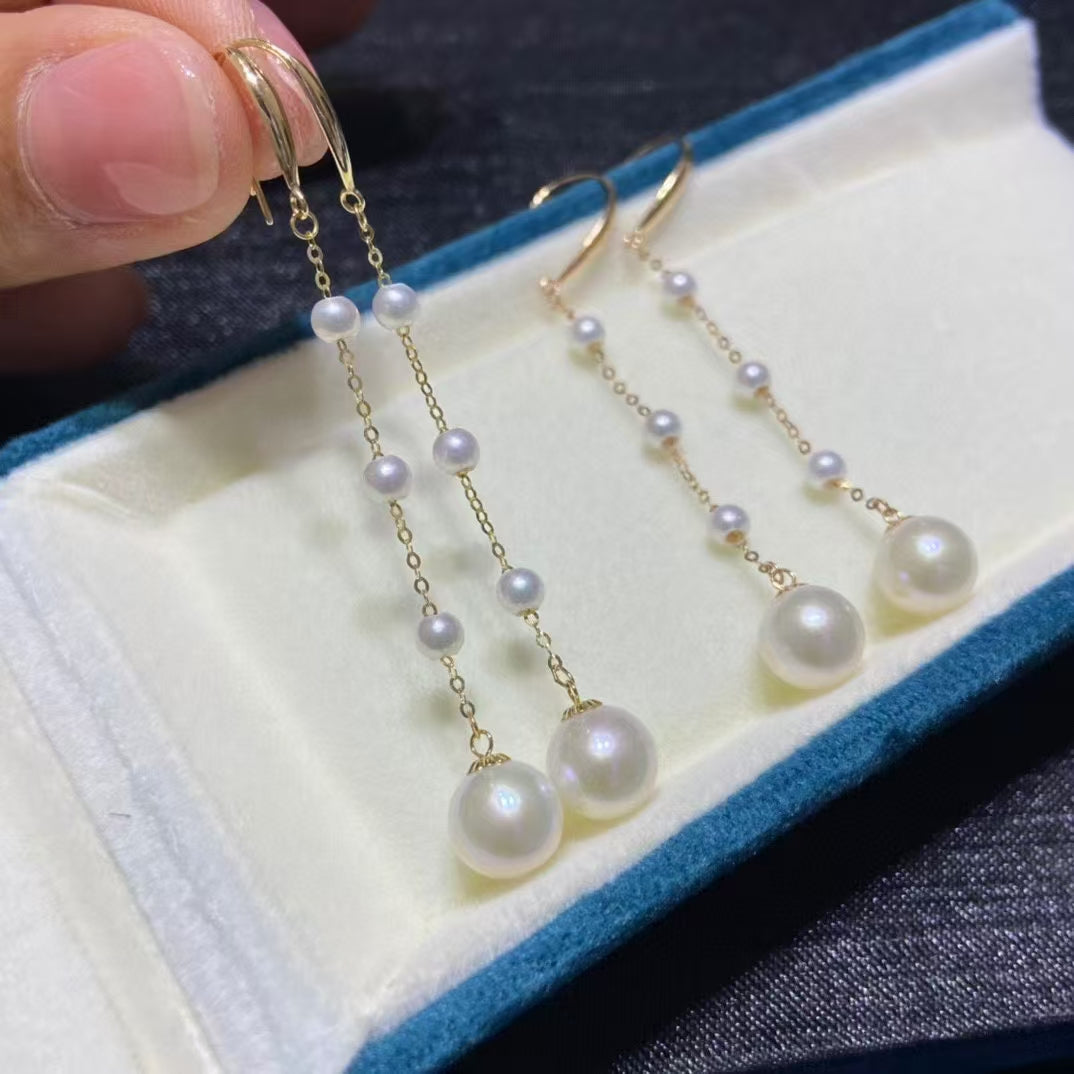 18k pearl earrings