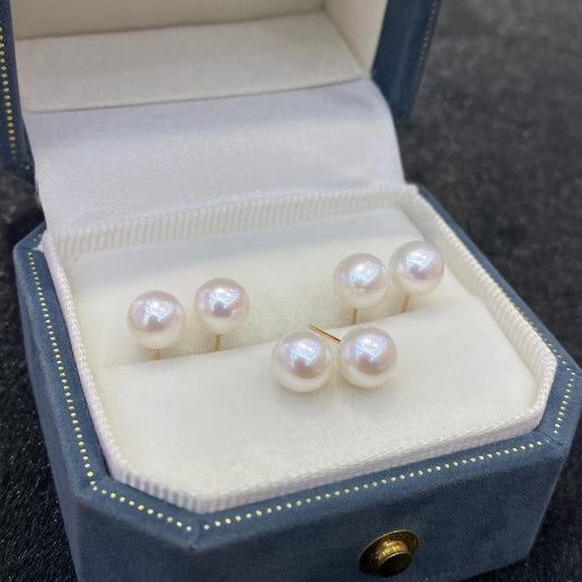 18k gold pearl earrings
