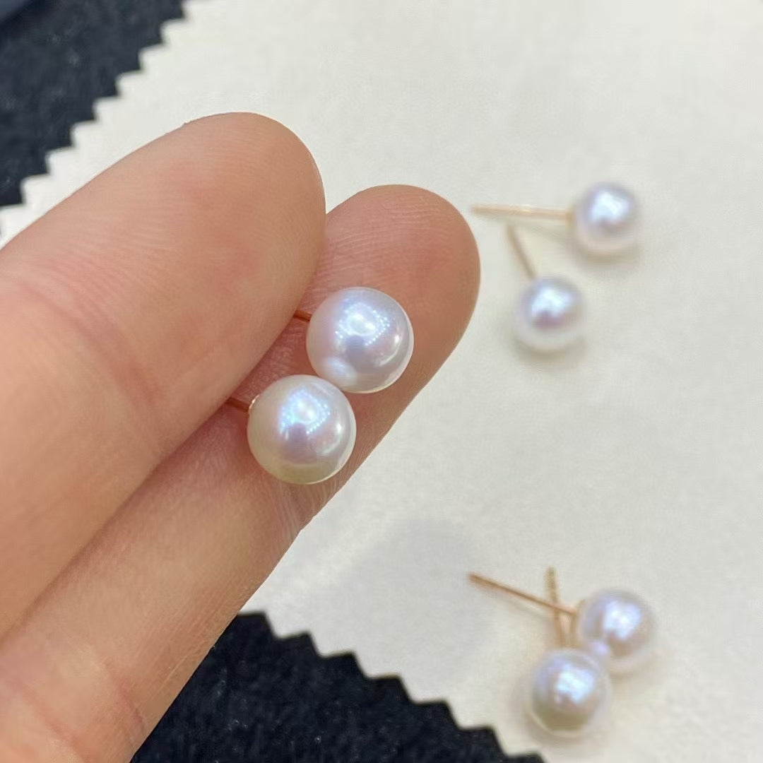 18k gold pearl earrings