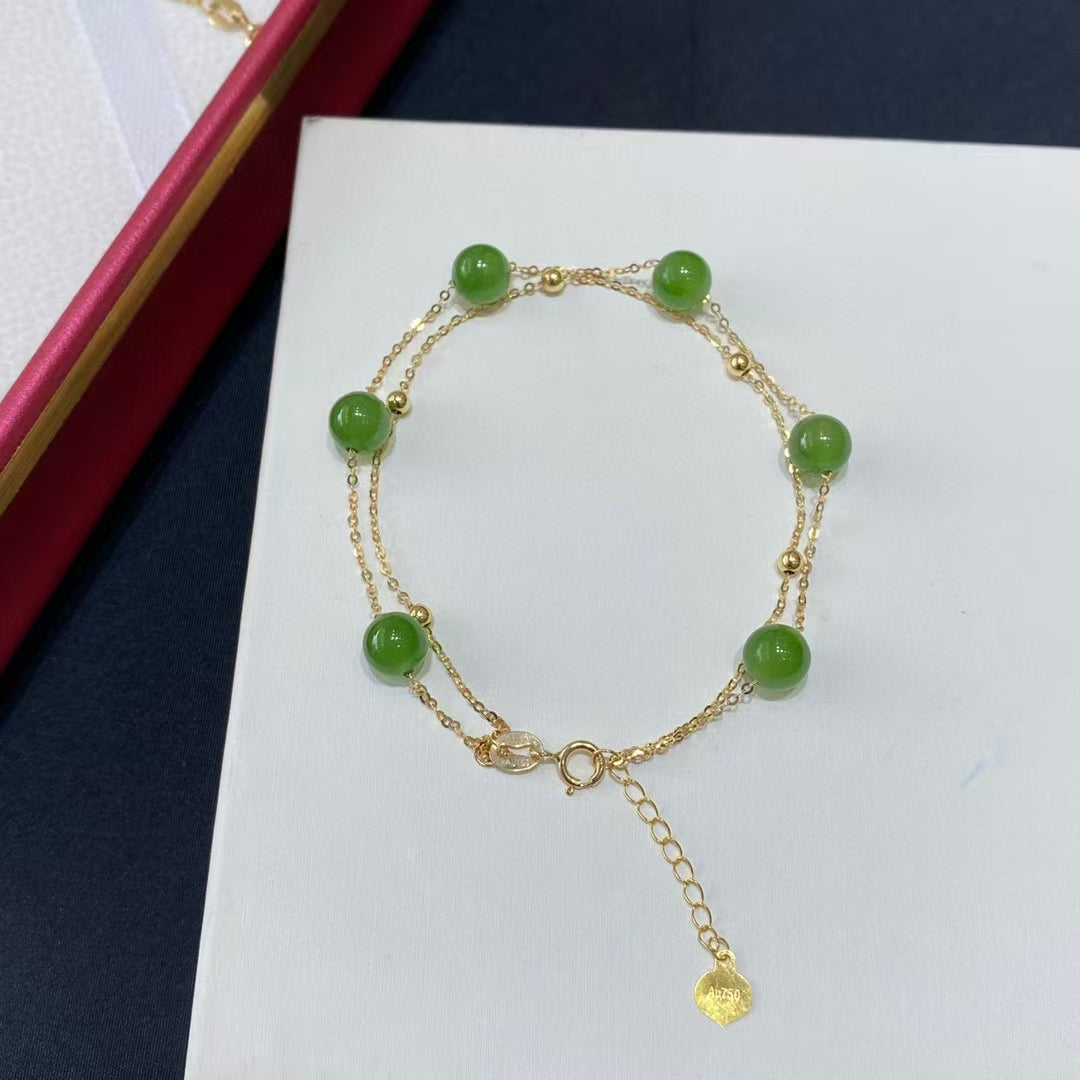 Hotan Jasper Gypsophila Bracelet