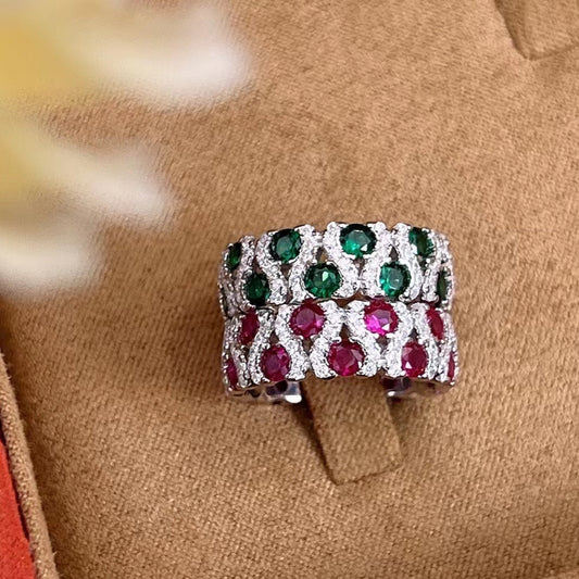 Sterling Silver Cultured Colored Stone Ring