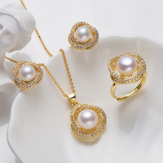 Pearl Jewelry Three Piece Set