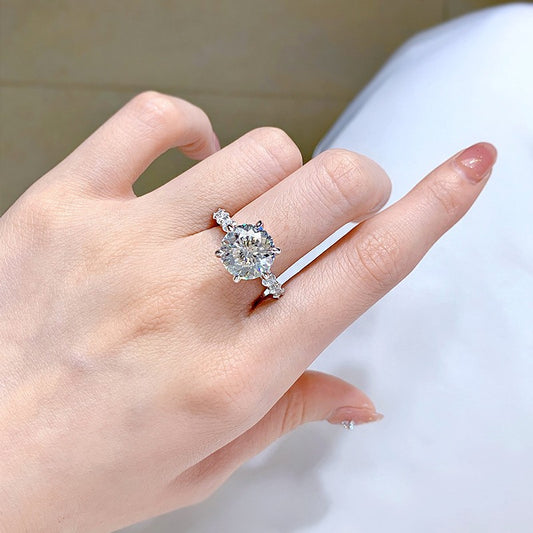 【01#】Sterling Silver Moissanite Ring