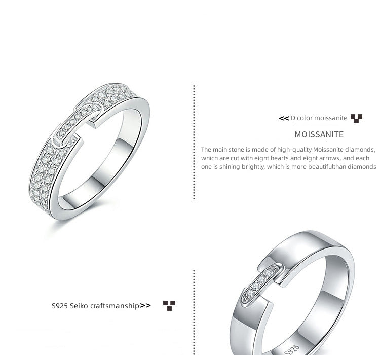 【04#】925 Silver Moissanite Couple Ring