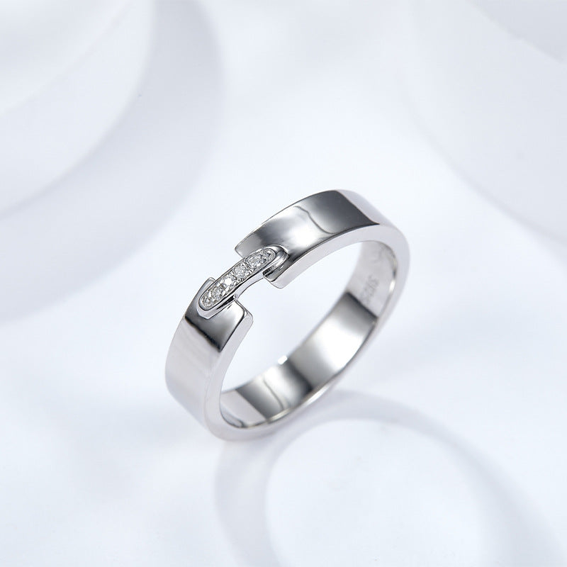 【04#】925 Silver Moissanite Couple Ring