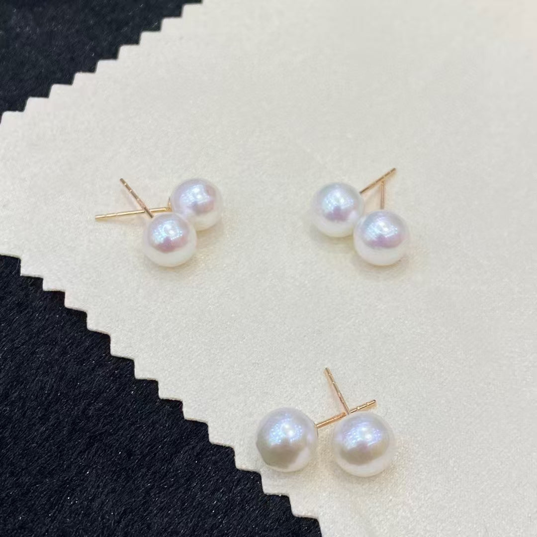 18k gold pearl earrings
